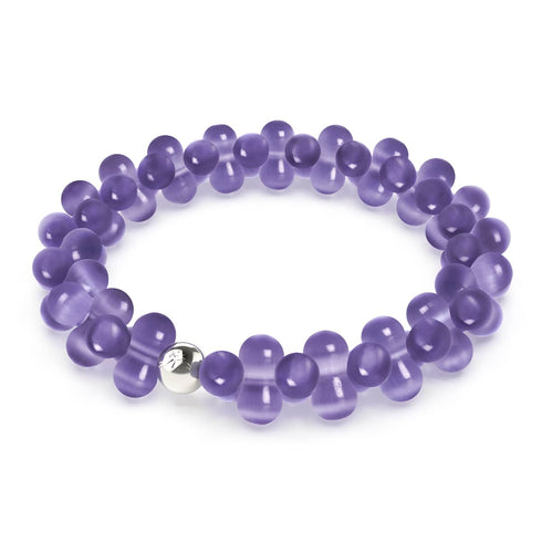 Purple Cloud | .925 Sterling Silver | Cheshire Glass Bubble Bracelet